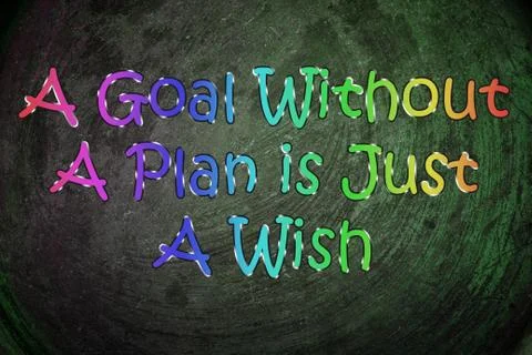 A goal without a plan is just a wish concept Stock Illustration