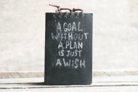 A goal without a plan is just a wish text Stock Photos