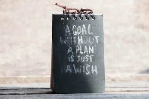 A goal without a plan is just a wish text Stock Photos