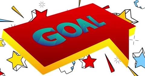 Goal word in a 3d speech bubble Stock Footage 198783932