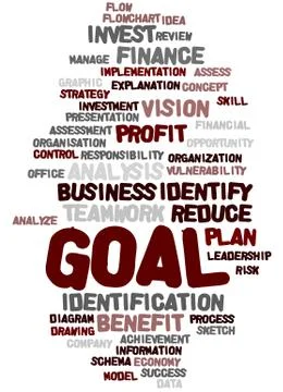 Goal, word cloud concept Stock Illustration