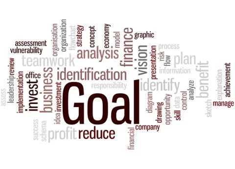 Goal, word cloud concept Stock Illustration