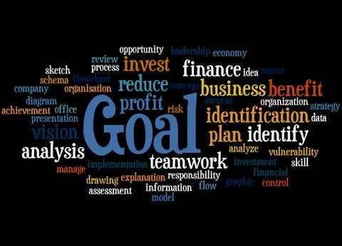 Goal, word cloud concept Stock Illustration
