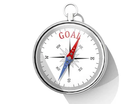 Goal word printed on compass isolated Stock Illustration
