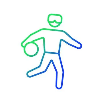 Goalball gradient linear vector icon Illustrazione stock