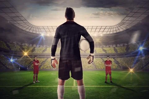 Goalie facing opposition Stock Illustration