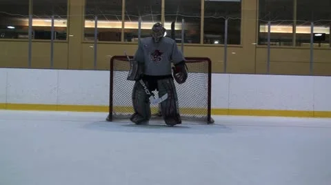 Goalie Puck Movement Stock Footage 12656705