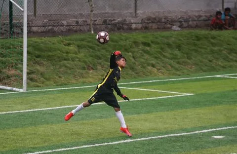 Goalkeapper young player Stock Photos