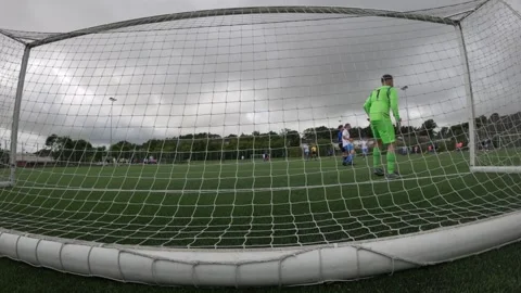 Goalkeeper Action, Attack Defend, Team Pre-season Amateur Friendly Video stock 341358082