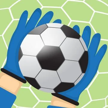 Goalkeeper batted ball Stock Illustration