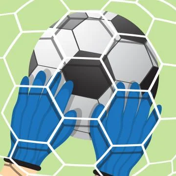 Goalkeeper batted ball Stock Illustration