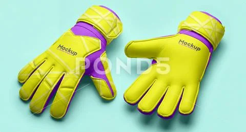 Goalkeeper Gloves Mockup in a Setting PSD Template