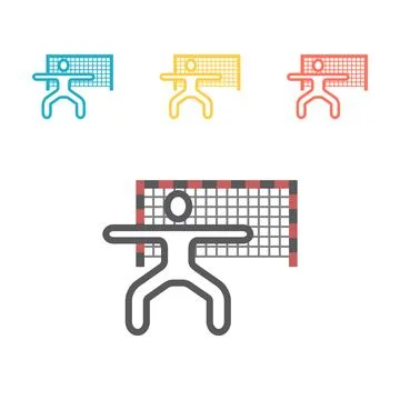 Goalkeeper icon. Vector signs for web graphics Stock Illustration