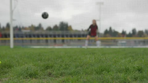 Goalkeeper Missing a Goal During a Soccer Game Stock Footage 208710437
