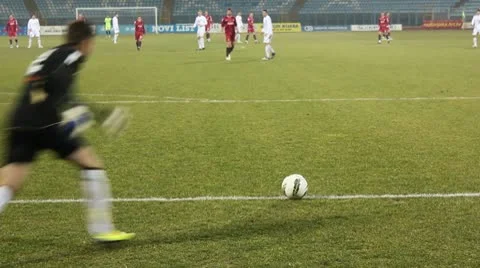 Goalkeeper's kick Stock-Footage 10798068