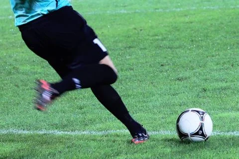 Goalkeeper's kick Stock Photos