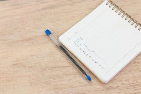 Goals for 2016 - checklist on notepad with pen on wooden background Stock Photos