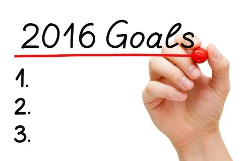 Goals 2016 List Stock-Fotos