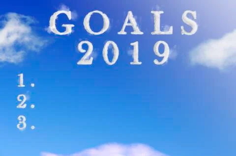 Goals 2019 clouds Stock Illustration