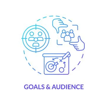 Goals and audience blue gradient concept icon Stock Illustration