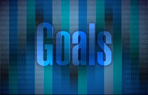 Goals and a binary background illustration Stock Illustration