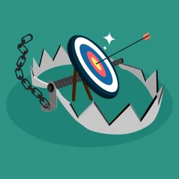 Goals and traps. The concept of wrong targeting. vector illustration Stock Illustration