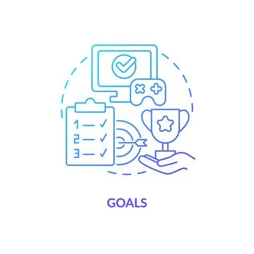 Goals blue gradient concept icon Stock Illustration