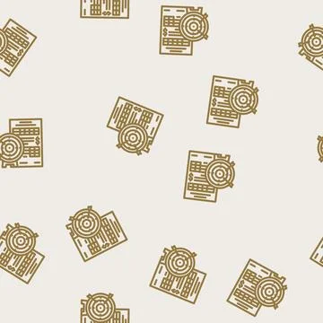 Goals budget planning line vector seamless pattern Stock Illustration