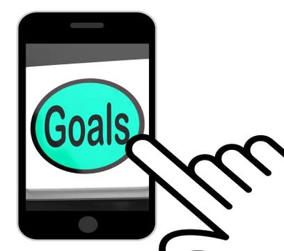 Goals button displays aims objectives or aspirations Stock Illustration