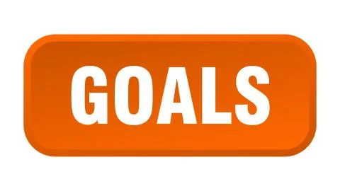 Goals button. goals square 3d push button Illustrazione stock