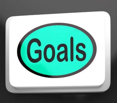 Goals button shows aims objectives or aspirations Stock Illustration