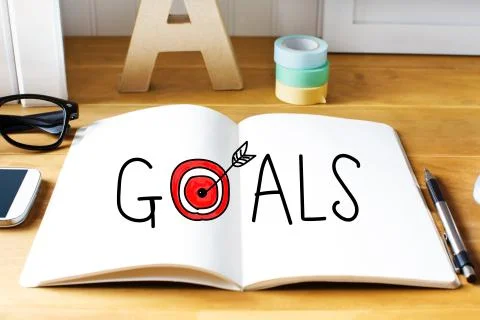 Goals concept with notebook Stock Illustration