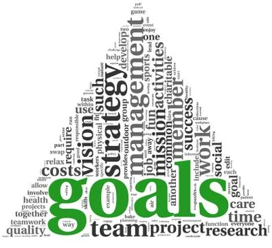 Goals concept in word tag cloud Stock Illustration