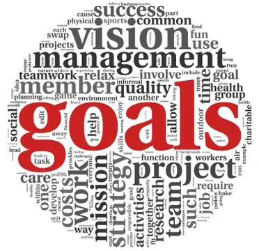 Goals concept in word tag cloud Stock Illustration