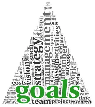 Goals concept in word tag cloud Stock Illustration