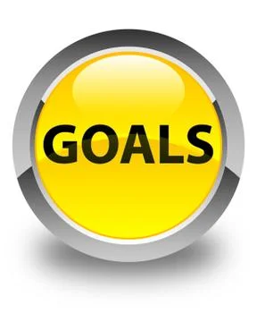 Goals glossy yellow round button Stock Illustration