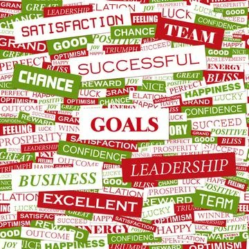 GOALS GOALS. Background concept wordcloud illustration. Print concept word... Stock Photos