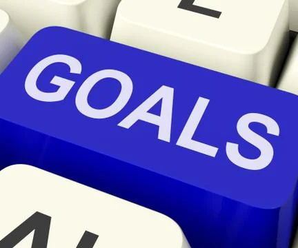 Goals key shows objectives aims or aspirations Stock Illustration
