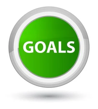 Goals prime green round button Stock Illustration