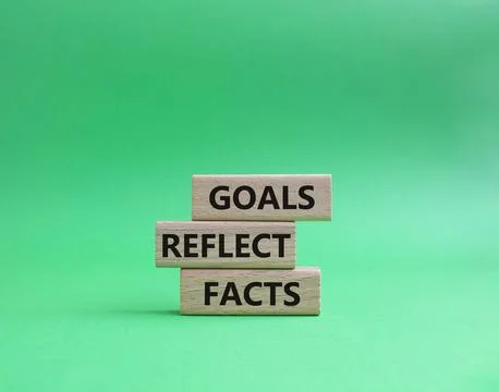 Goals reflect values symbol. Concept words Goals reflect values on wooden b.. Stock Photos