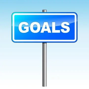 Goals signpost Stock Illustration