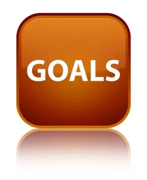 Goals special brown square button Stock Illustration
