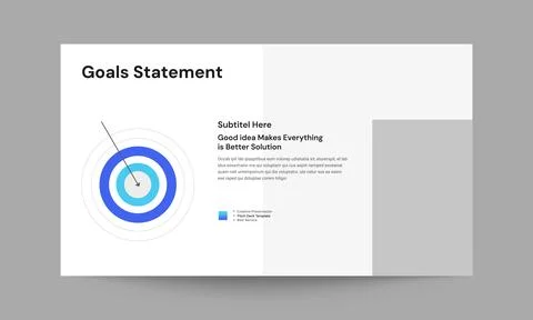 Goals Statement Slide Presentation Template | Business Objectives &amp; Strateg.. Stock Illustration