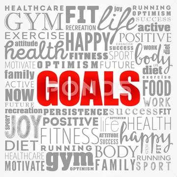 GOALS word cloud collage, fitness, sport, health concept