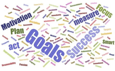 Goals word cloud Illustrazione stock