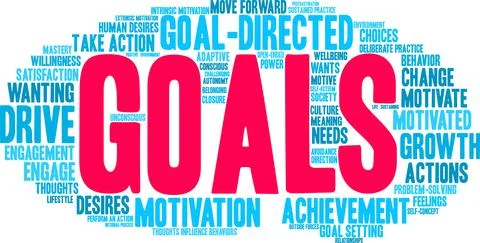 Goals Word Cloud Ilustração Stock