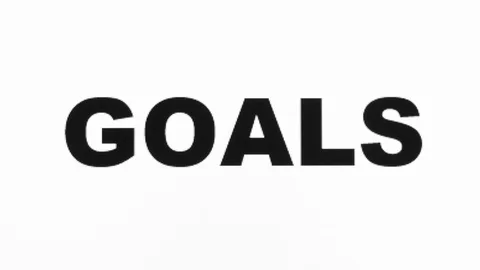 Goals Word typed on Computer Screen closeup 4k video	 Stock-Footage 108587376