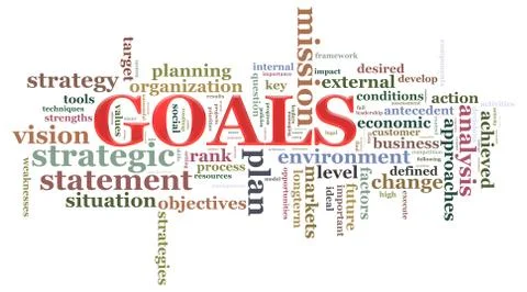 Goals wordcloud Illustrazione stock