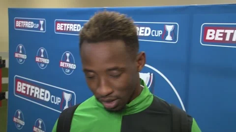 Goalscorer Moussa Dembele on match win against Rangers Stock Footage 148726530