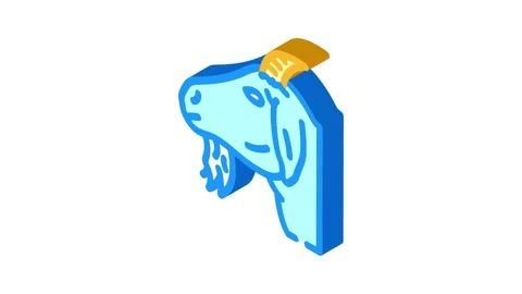 Goat animal isometric icon animation Stock Footage 327287053
